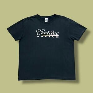 Vintage Cadillac Racing Shirt Faded Black Graphic Tee y2k Mens XL